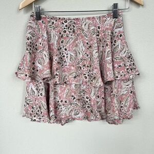 Floral Pink Ruffle Skirt